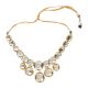 Mirror Stone Collar Necklace Set with Pearl Border Detailing
